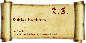 Kukta Barbara névjegykártya